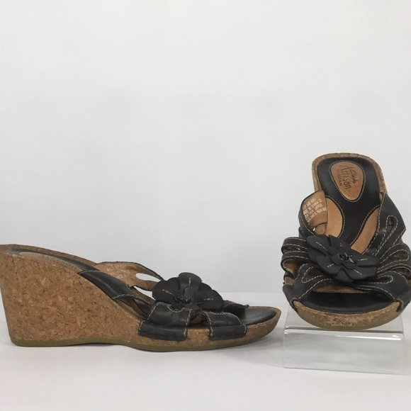 Clark's Cork Wedge Sandals - Picture 1 of 8
